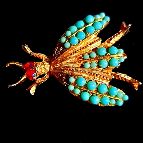 1940s H Pomerantz Co NY Bug Brooch - Picture 2 of 4